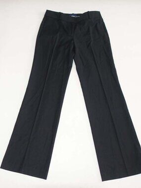 J. Crew Women's Dress Pants Size 4 Black 100% Wool Mid Rise 32.5" Inseam Slacks